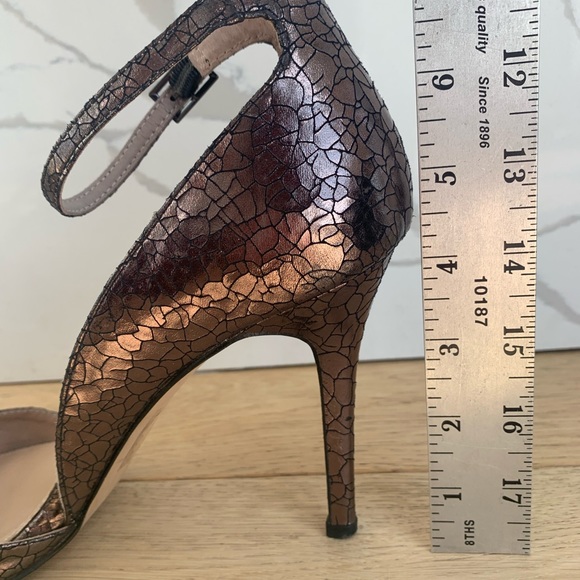 {10} Izabella Rue Nina Strap Heel Metallic Merlot Maroon Purple - Picture 12 of 12